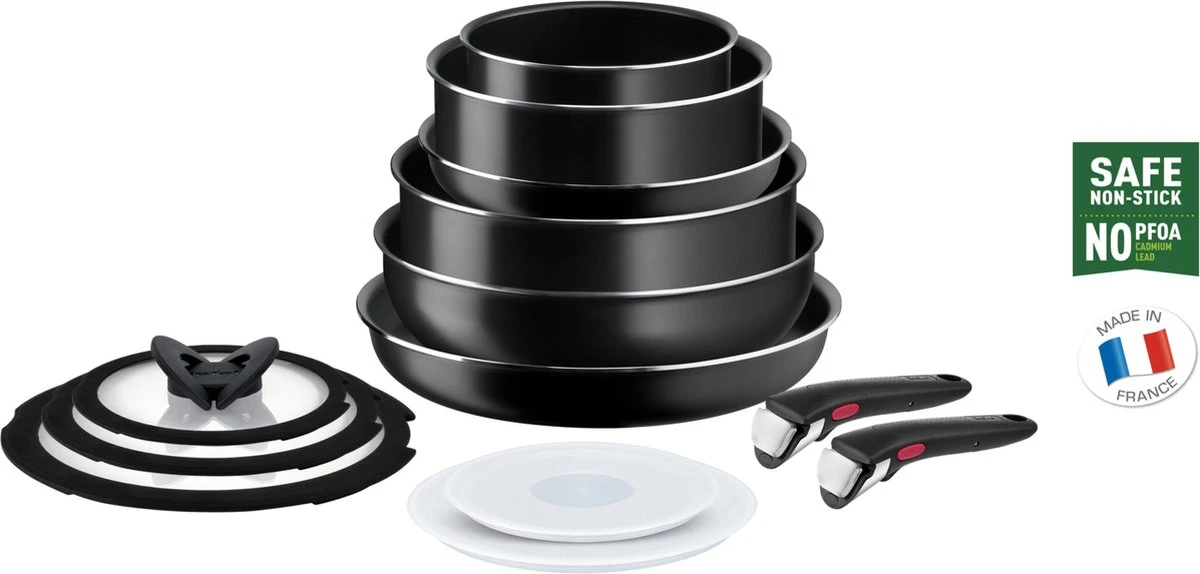 Tefal Ingenio Easy Cook & Clean - Pannenset - 13-delig - Niet Geschikt Voor Inductie 2 Tefal Ingenio Easy Cook & Clean - Pannenset - 13-delig - Niet Geschikt Voor Inductie - Afbeelding 2