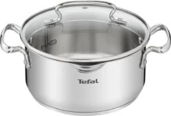 Tefal Duetto+ Pannenset -10 Delig- 5 Pannen - Kookpannenset - Zilver - Afdruipdeksels -Tefal Verkoopwinkel 1200x816