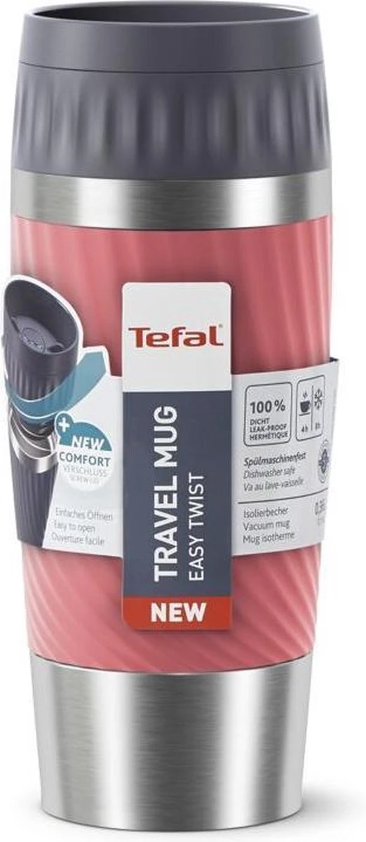 Tefal Travel Mug Easy Twist Thermobeker - Koraalrood - 0,36 Liter 14 Tefal Travel Mug Easy Twist Thermobeker - Koraalrood - 0,36 Liter - Afbeelding 14