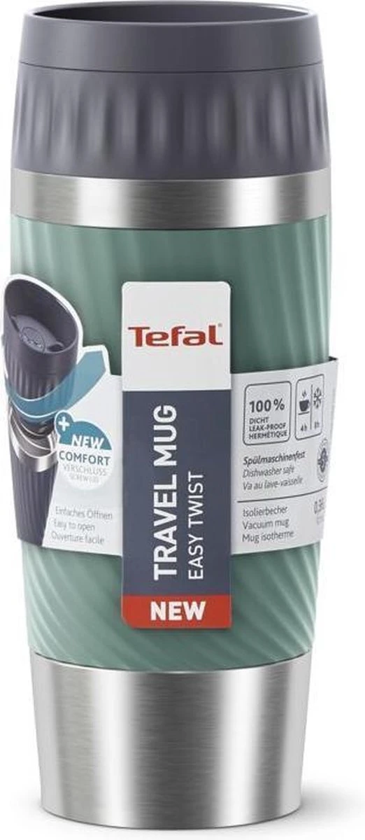 Tefal Travel Mug Easy Twist Thermobeker - Groen - 0,36 Liter 15 Tefal Travel Mug Easy Twist Thermobeker - Groen - 0,36 Liter - Afbeelding 15