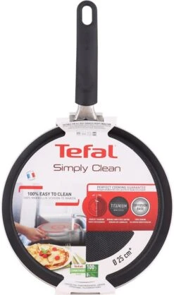 Tefal Simply Clean Pannenkoekenpan - Crêpe Pan Non-stick Coating - Pancake Pan - Titanium - Ø25 Cm - Zwart -Tefal Verkoopwinkel 709x1200