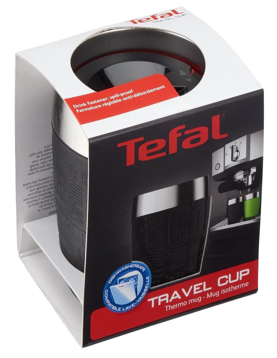 Tefal Travel Mug Thermobeker - 200 Ml - RVS/Zwart 8 Tefal Travel Mug Thermobeker - 200 Ml - RVS/Zwart - Afbeelding 8